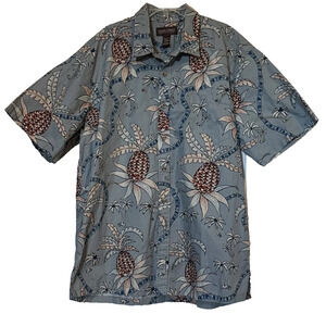 Cooke Street Hawaiian Shirt Mens XL Tropical Pineapple Palm Tree Print